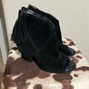 Fringe western booties